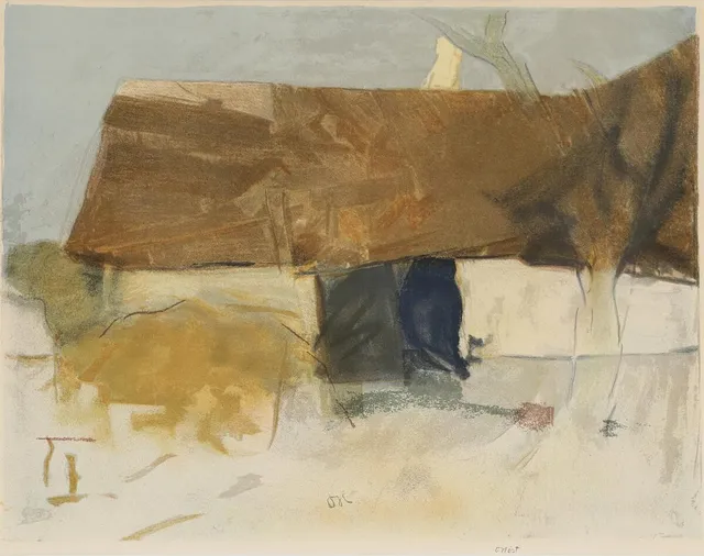 Bognemark. Signed O. Høst. Lithograph in colours. Visible size 46×59 cm.