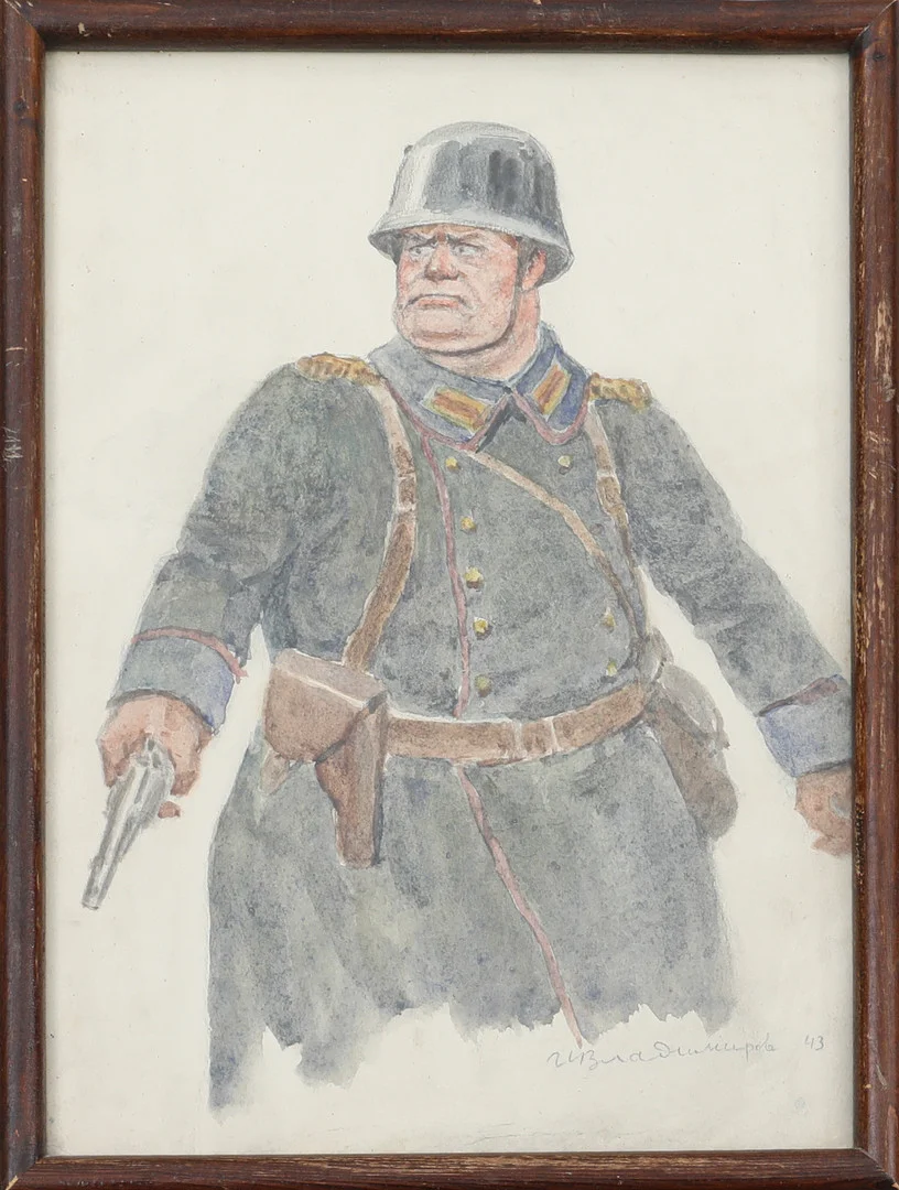 OIDENTIFIERAD KONSTNÄR. Akvarell, signerad, daterad -43. — Paintings — Södermanlands Auktionsverk
