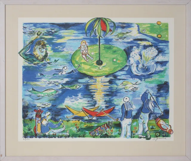 DAGMAR GLEMME. Komposition, färglitografi, signerad och numrerad 91/150.