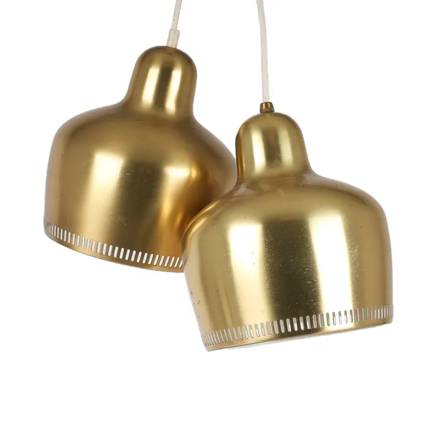Alvar Aalto. Pair of brass pendant lamps, model A 330. (2)