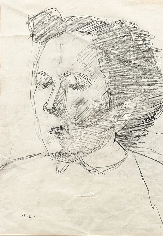 ALF LINDBERG. Teckning. Blyerts.