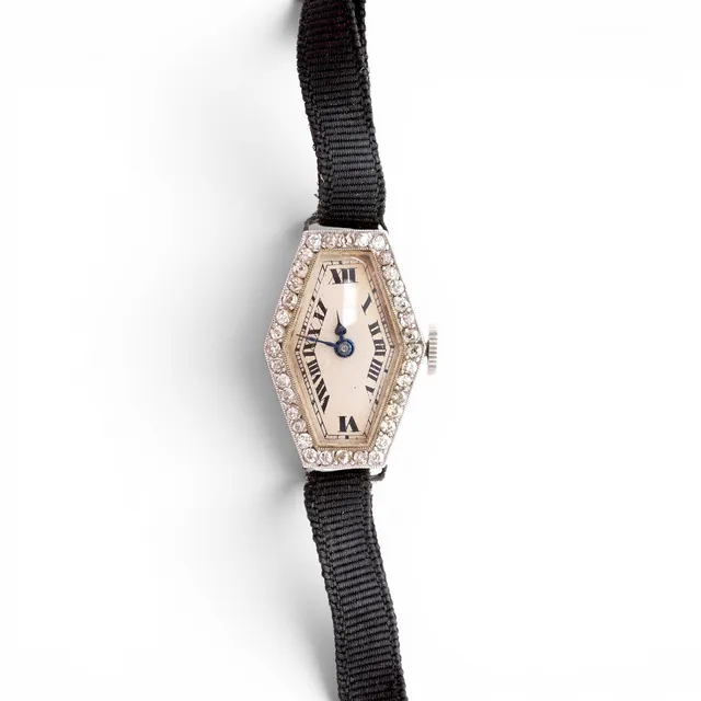 Swiss Art Deco diamonds watch, circa 1930.