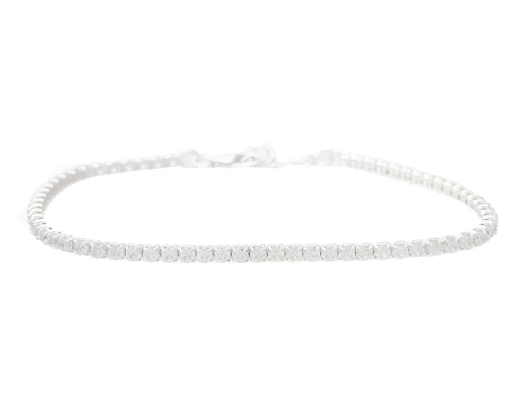 TENNISARMBAND, sterlingsilver, cubic zirconia, längd 15-18 cm, vikt 3,0 g. — Smycken/Armband — Kaplans