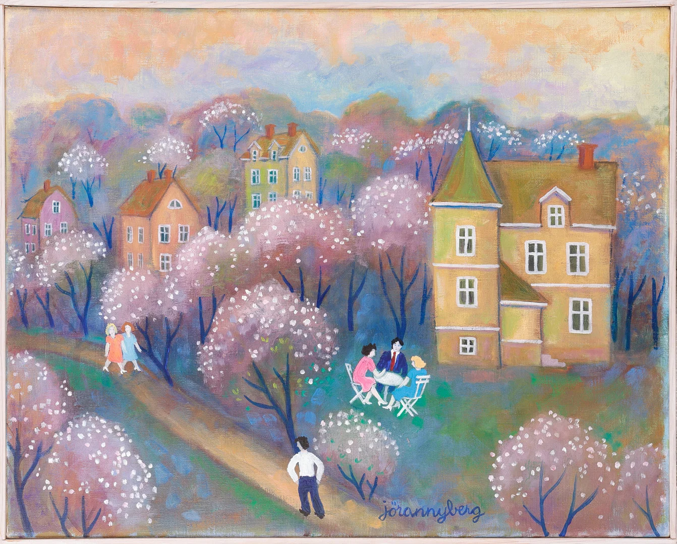 JÖRAN NYBERG. "Vårblomning", oljemålning på duk, signerad jörannyberg. — Paintings — Stockholms Auktionsverk Magasin 5