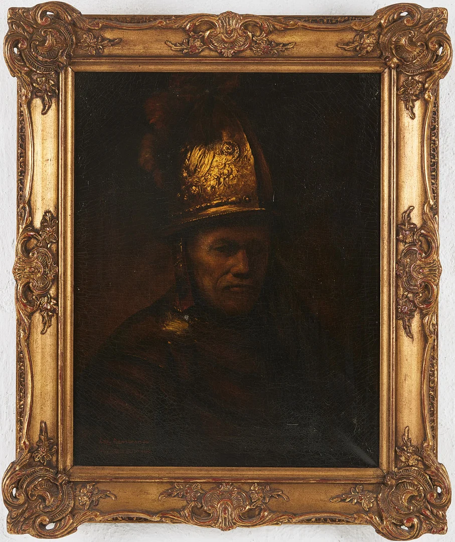 REMBRANDT VAN RIJN (Nederländerna 1606-1669). Kopia efter. "Man med guldhjälm". — Paintings — Stockholms Auktionsverk Magasin 5