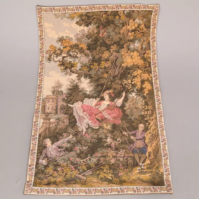 VÄVD TAPET, gobelängteknik, 1700-talsmotiv, JP, Paris, Frankrike.