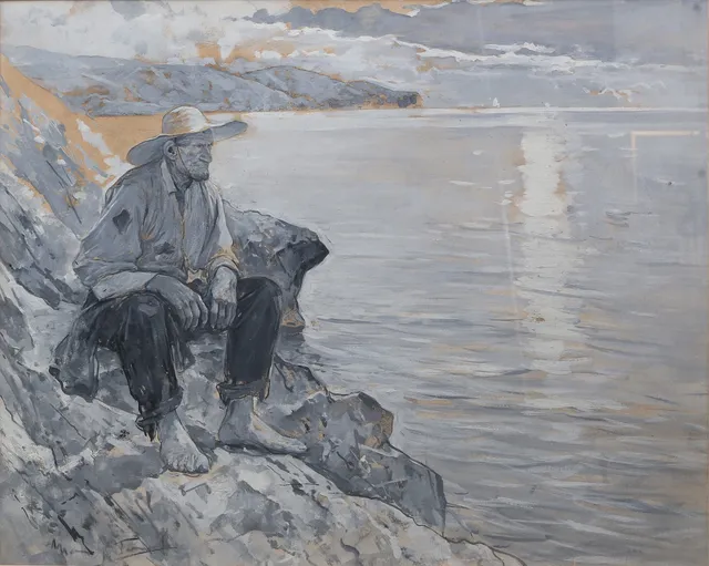 ARCADI MAS I FONDEVILA. Man in front of the sea.
