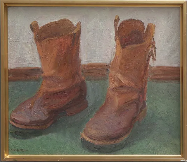 OLLE AXELSSON. OLJA, på pannå, signerad, 1900-tal.