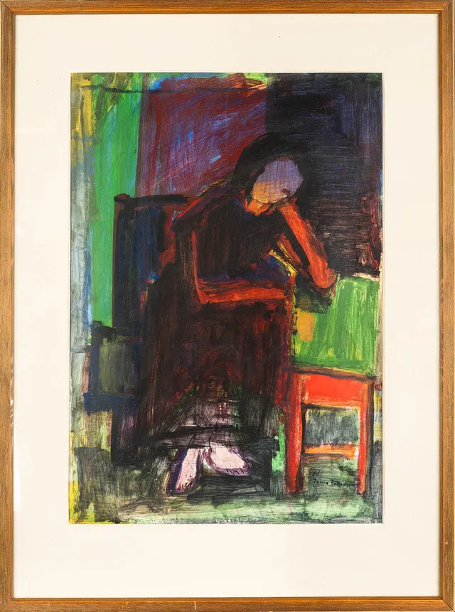 JONNE BERGSTRÖM. Blandteknik, Porträtt.
