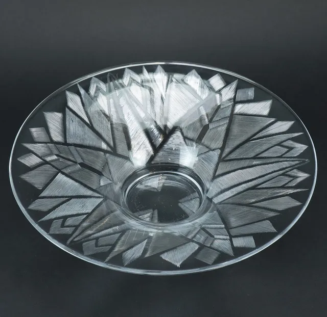 GERDA STRÖMBERG. Skålfat, glas, modell '3340/42", Eda Glasbruk, Eda, 1930.