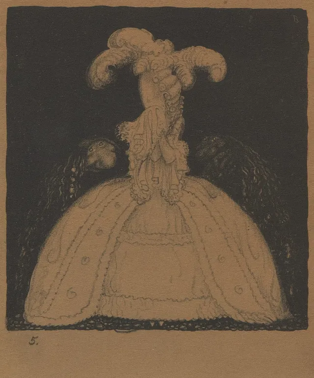 JOHN BAUER (SVERIGE, 1882-1918). ”Två friare”, originallitografi, No. 5 ur sviten "Troll", 1915, Ernst Bauers förlag, Göteborg.