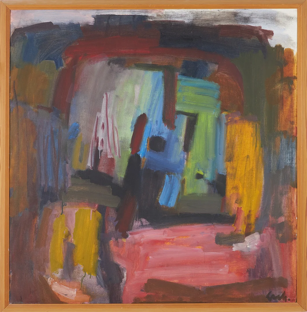 GERHARD LUNDBERG (1905-1980). Komposition, olja på duk, signerad. — Paintings — Stockholms Auktionsverk Sickla