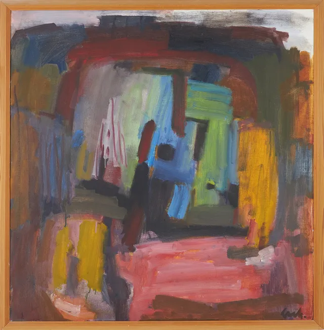 GERHARD LUNDBERG (1905-1980). Komposition, olja på duk, signerad.