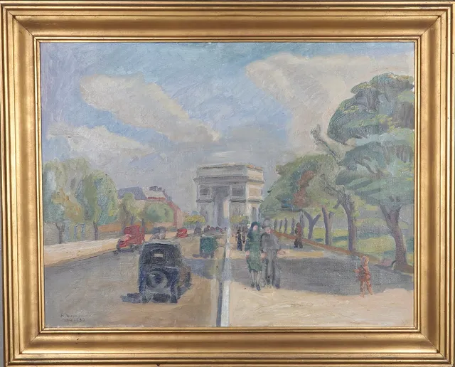 BERNHARD NEUMAN. Olja på duk, Motiv från Paris, signerad och daterad Paris 1930.