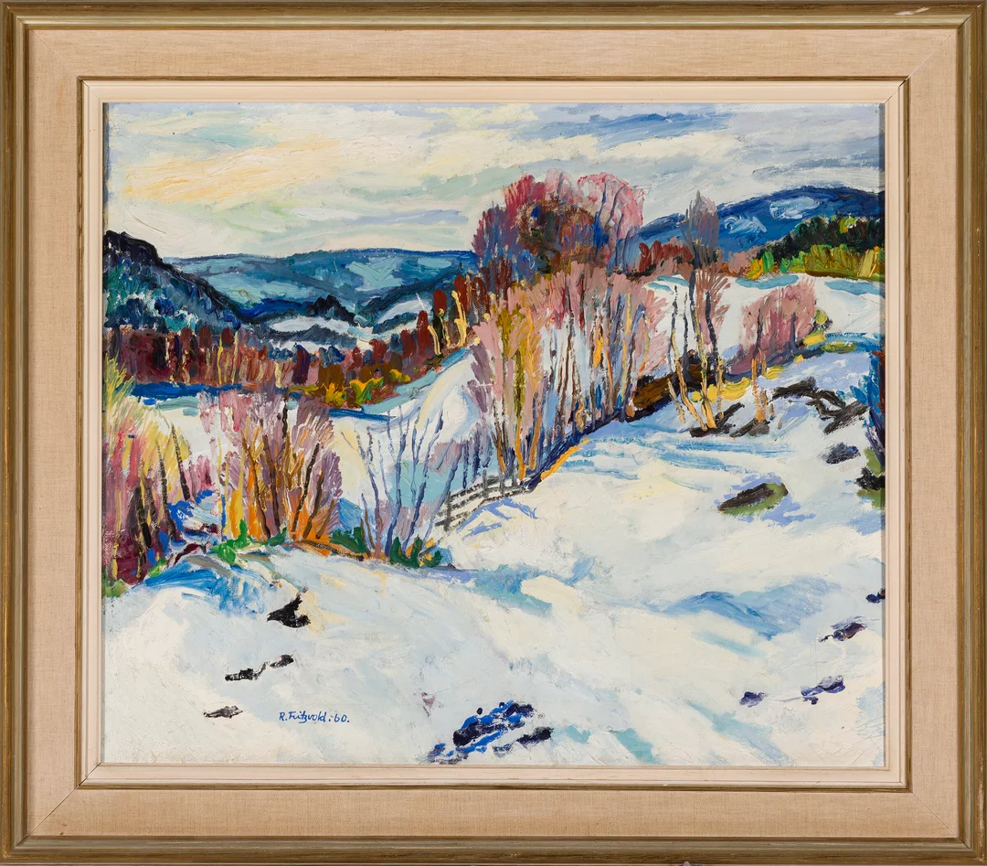 Fritzvold, Reidar — "Sørkedalen Vårlandskap", 1960 — Kunst/Maleri — Blomqvist