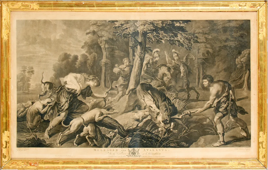 PETER PAUL RUBENS. EFTER. Mezzotint, "Melanger and Atalanta", John Boydell, London, 1781. — Engravings & Prints — Uppsala Auktionskammare