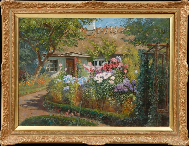 VIGGO LANGER. Sommarmotiv, olja på duk, signerad och daterad 1920.