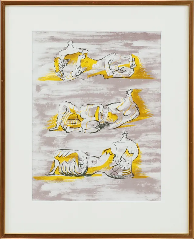 HENRY MOORE. Färglitografi, ur XX:e siècle nr 36, 1970.
