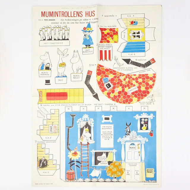 TOVE JANSSON. Klippbilaga "Mumintrollens hus", från Allt i hemmet 1957.