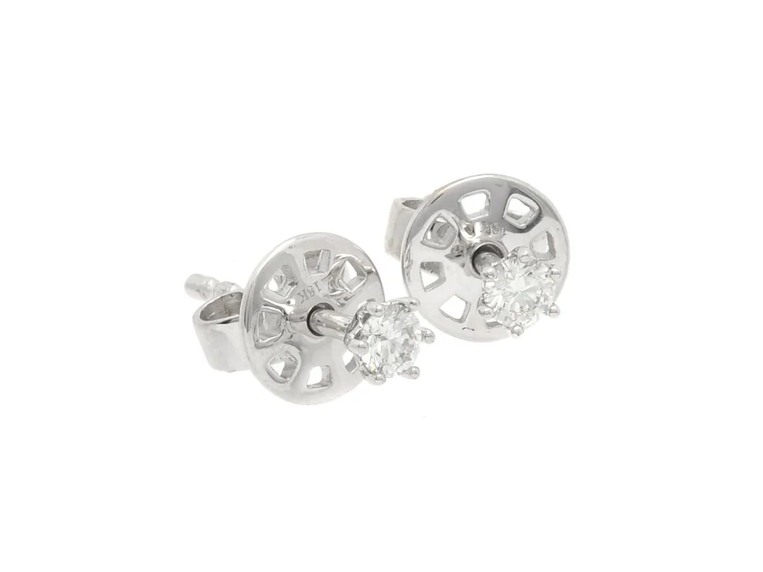 ENSTENSÖRHÄNGEN, 18K vitguld, 2 briljantslipade diamanter ca 0,16 ctv, ca W/VVS-VS, stift, vikt 1,5 g. — Smycken/Enstensörhängen — Kaplans