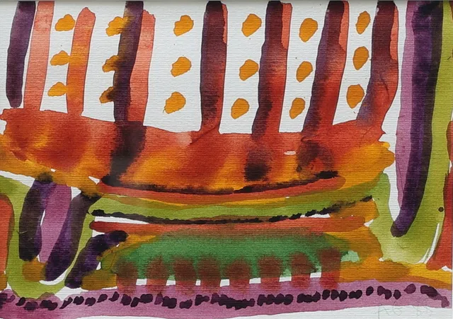 AGNETA GRANSTAD. Komposition, gouache, signerad AG, daterad -88.