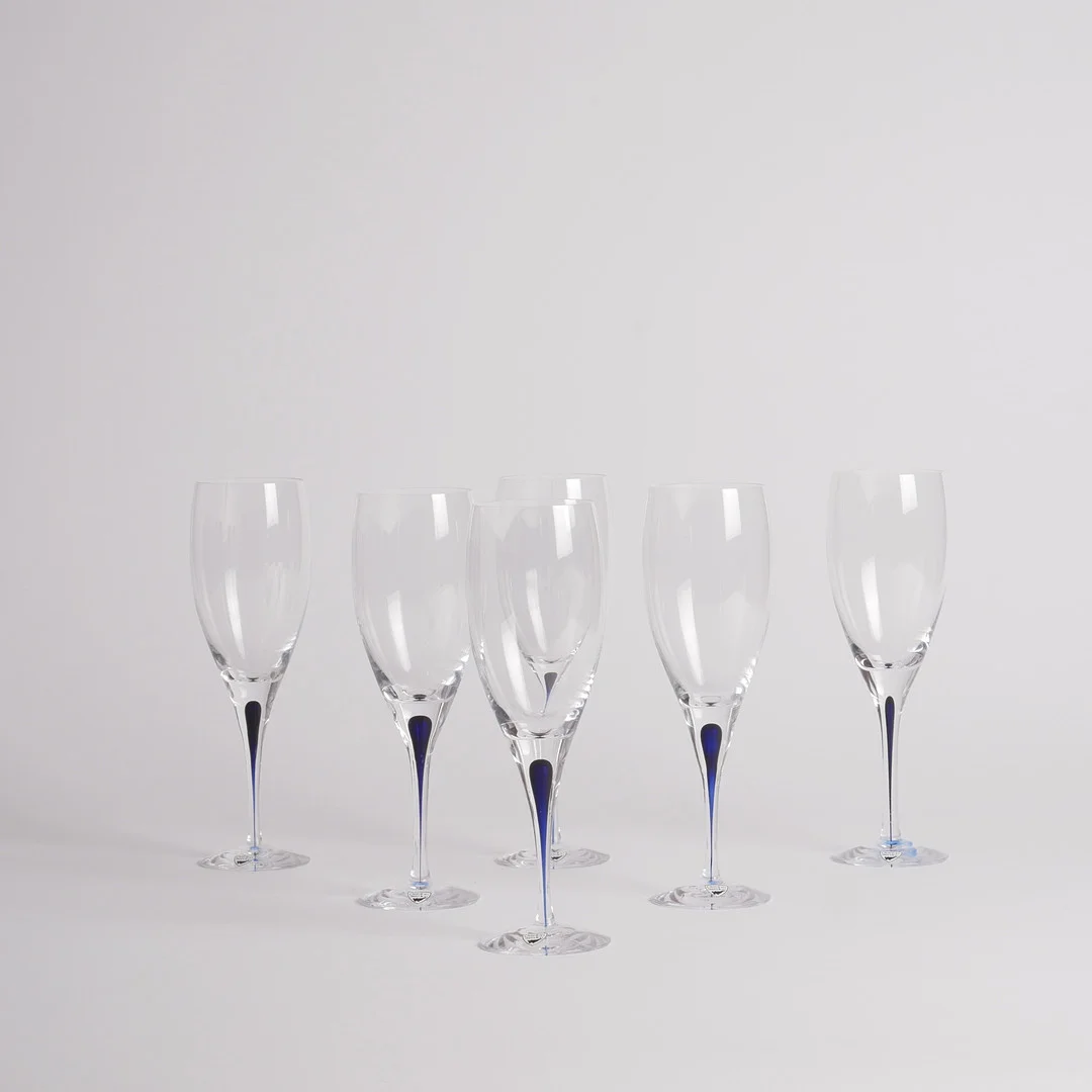 ERIKA LAGERBIELKE. Vinglas/rödvinsglas, 6 stycken, "Intermezzo", Orrefors. — Tableware — Auktionsfirma Kenneth Svensson i Kalmar