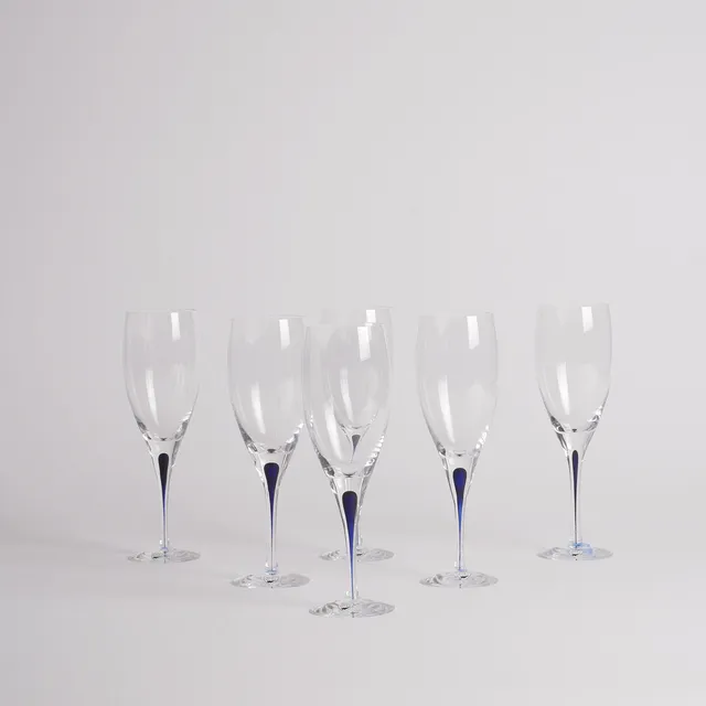ERIKA LAGERBIELKE. Vinglas/rödvinsglas, 6 stycken, "Intermezzo", Orrefors.