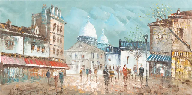 CAROLINE BURNETT (1900-TAL). Motiv från Sacré-Cœur, Paris, olja på duk, signerad.