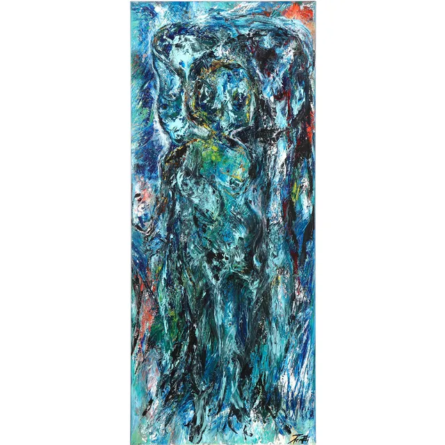 Per Eli. Abstract composition, acrylic on canvas. 120x50 cm.