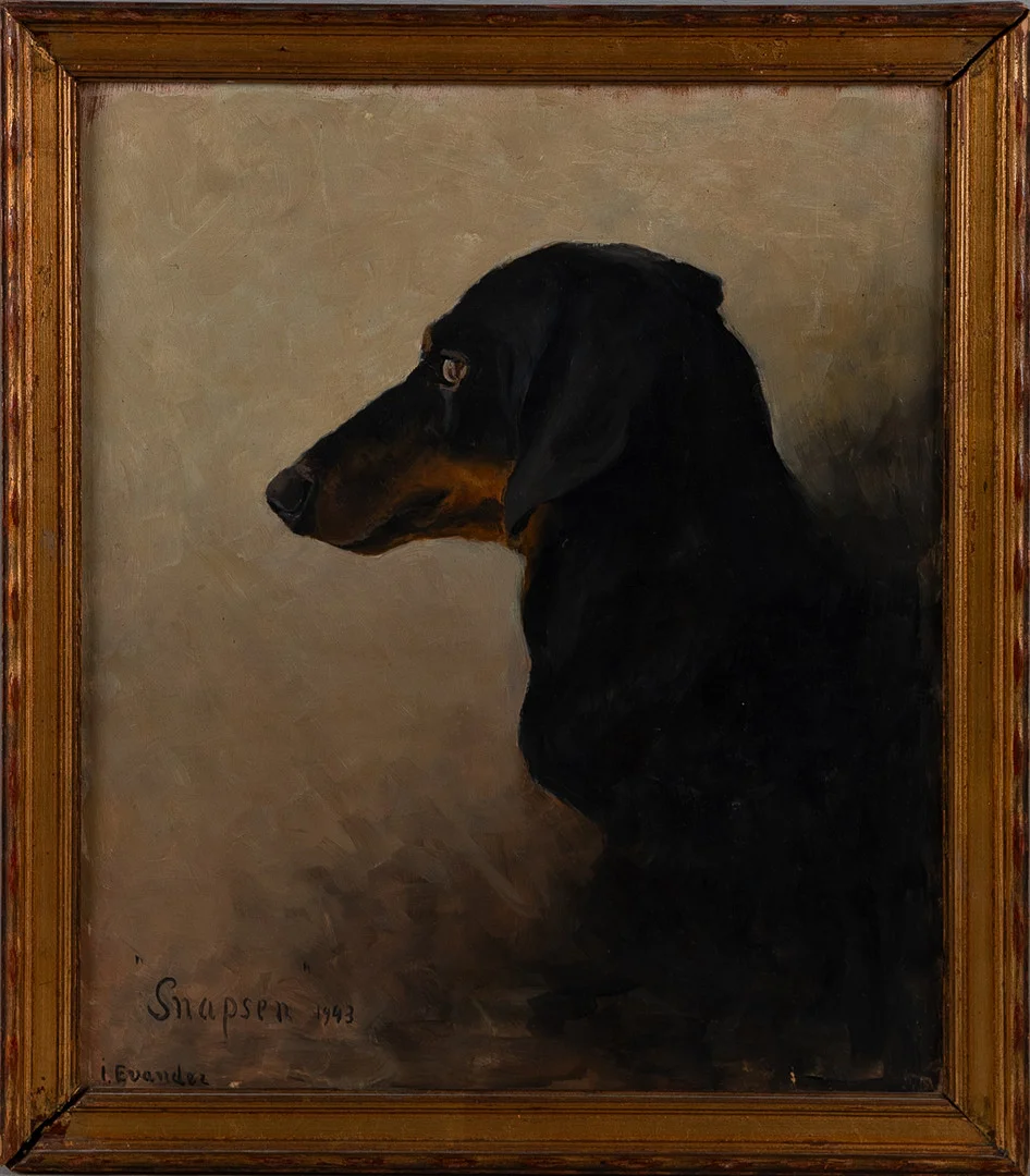 INGA EVANDER. Snapsen, 1943. — Paintings — Stockholms Auktionsverk Helsingborg