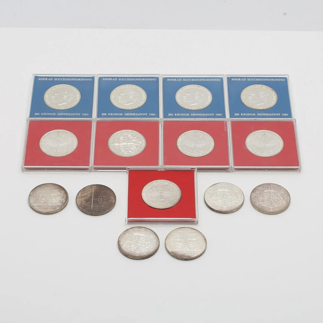 MINNESMYNT, 15 st, silver, Sverige. — Coins & Banknotes — Gomér & Andersson Norrköping