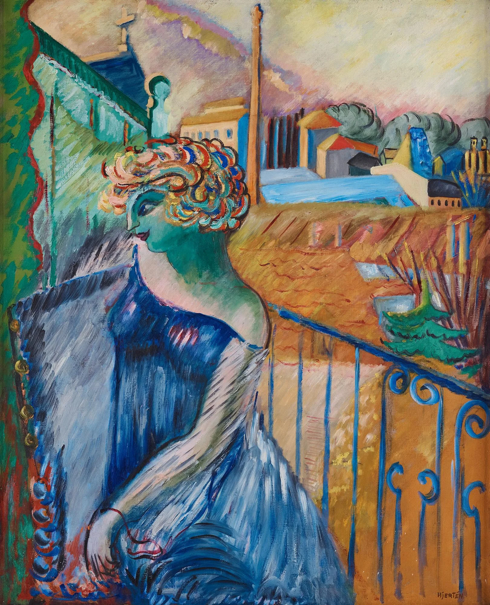 Sigrid Hjertén, "Blondinen på terrassen". — Bukowskis