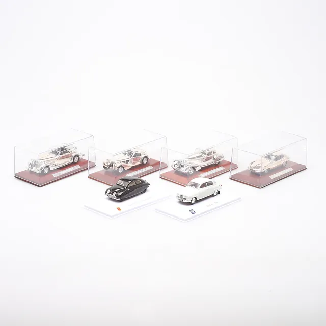 MODELLBILAR, 6 st, plast, Saab, Jaguar mfl, modern tillverkning.