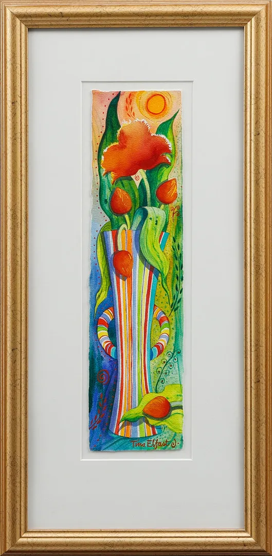 TINA ELFAST. Stilleben, gouache, signerad.