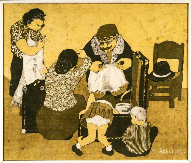 HARRIET ÅDELL. Batik på duk, Signerad, 1976.