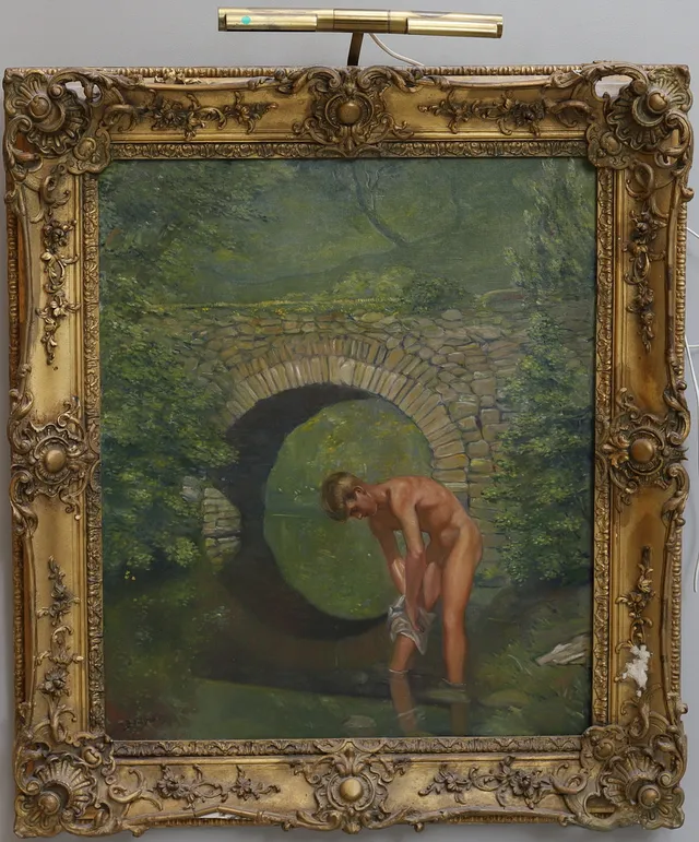 BROR HILLGREN. olja på duk, signerad.