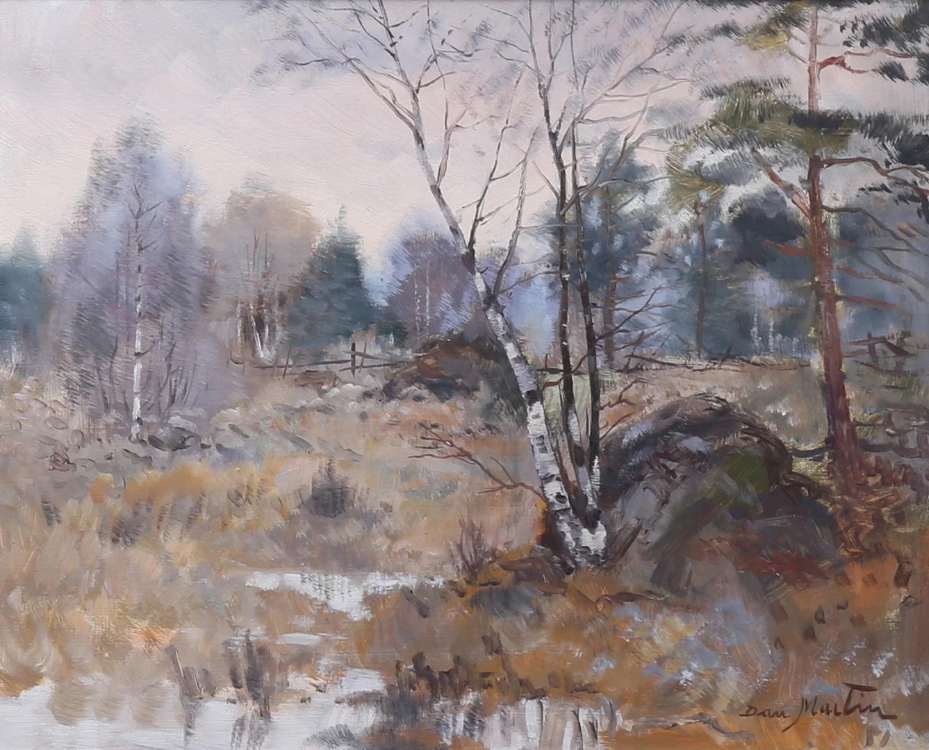 DAN MARTIN MASELL. Landskap. Olja på pannå, signerad. — Paintings — Auktionshuset Thelin & Johansson
