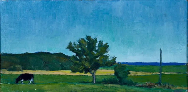 OLLE ÄNGKVIST (1922-2006), Motiv från Rörum i Vik, Skåne, september 1945. Olja på duk.