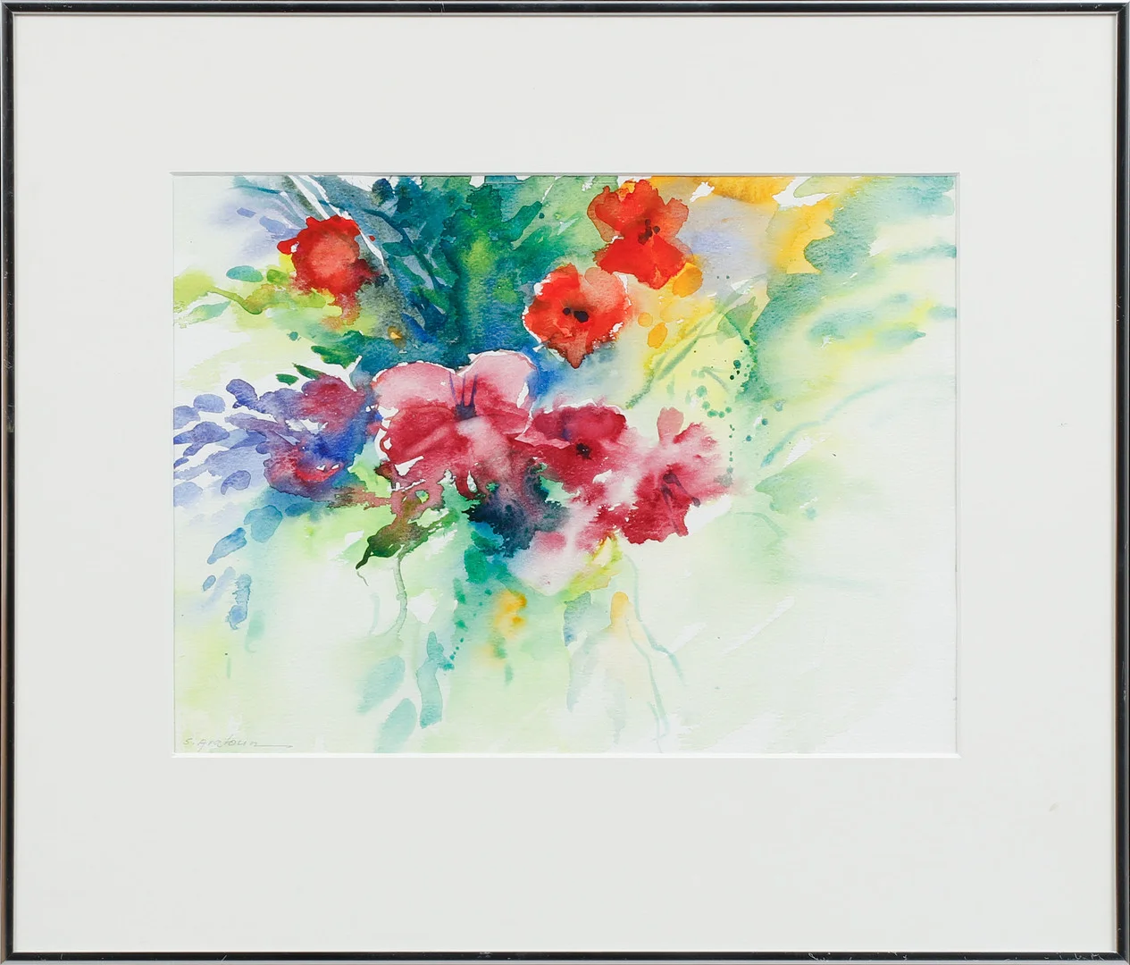 SARO ARATOUN. Blomsterstilleben, akvarell, signerad. — Paintings — Göteborgs Auktionsverk