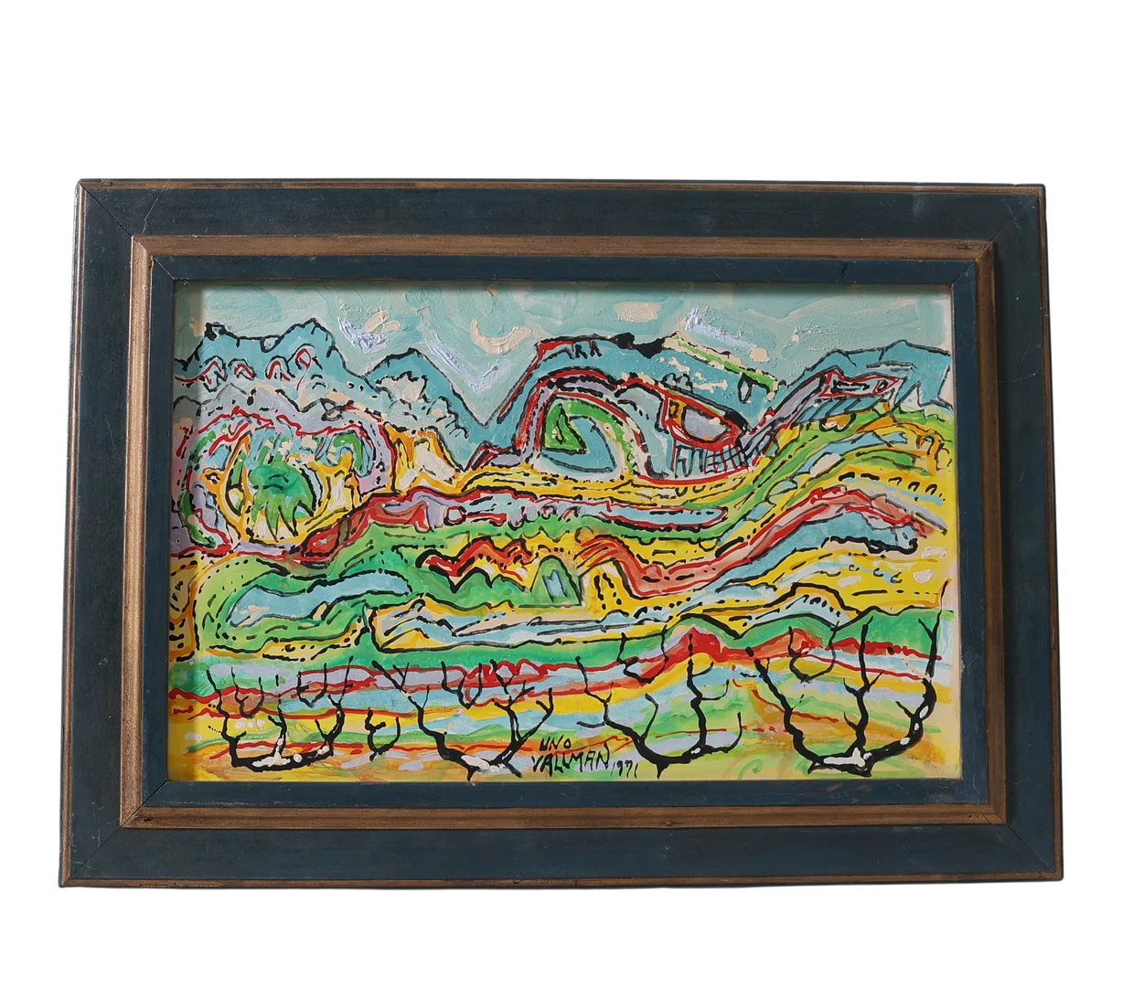 UNO VALLMAN. akryl på pannå, signerad & daterad 1971. — Paintings — Gomér & Andersson Nyköping