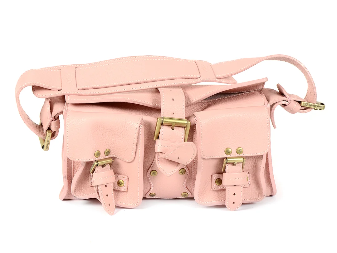 VÄSKA, MULBERRY, Roxanne (lilla modellen) darwin läder med mässingsfärgade detaljer, ljusrosa, 27x12x10 cm. — Accessoarer/Väskor — Kaplans