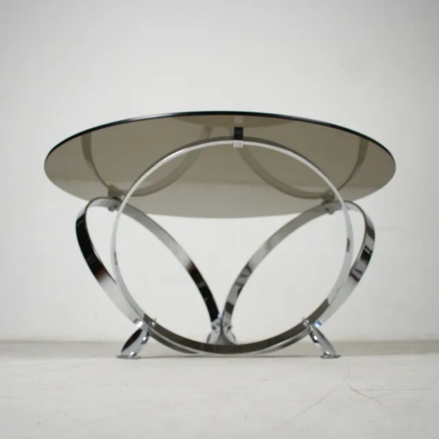 KNUT HESTERBERG. Ronald Schmitt, Tisch / Couchtisch, Chrom, Rauchglas, 1966.