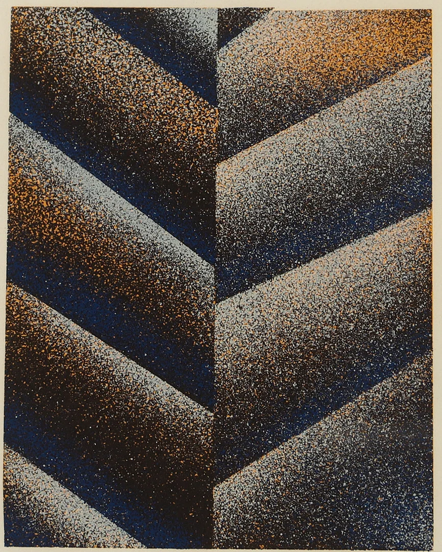 CURT HILLFON. Komposition, färglitografi, signerad C. Hillfon. — Engravings & Prints — Helsingborgs Auktionskammare