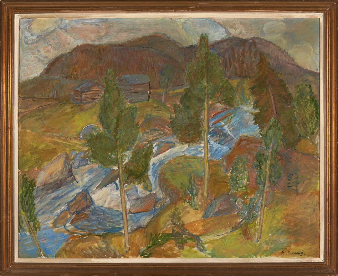 Schultz, Alexander — Elv i frodig landskap — Kunst/Maleri — Blomqvist