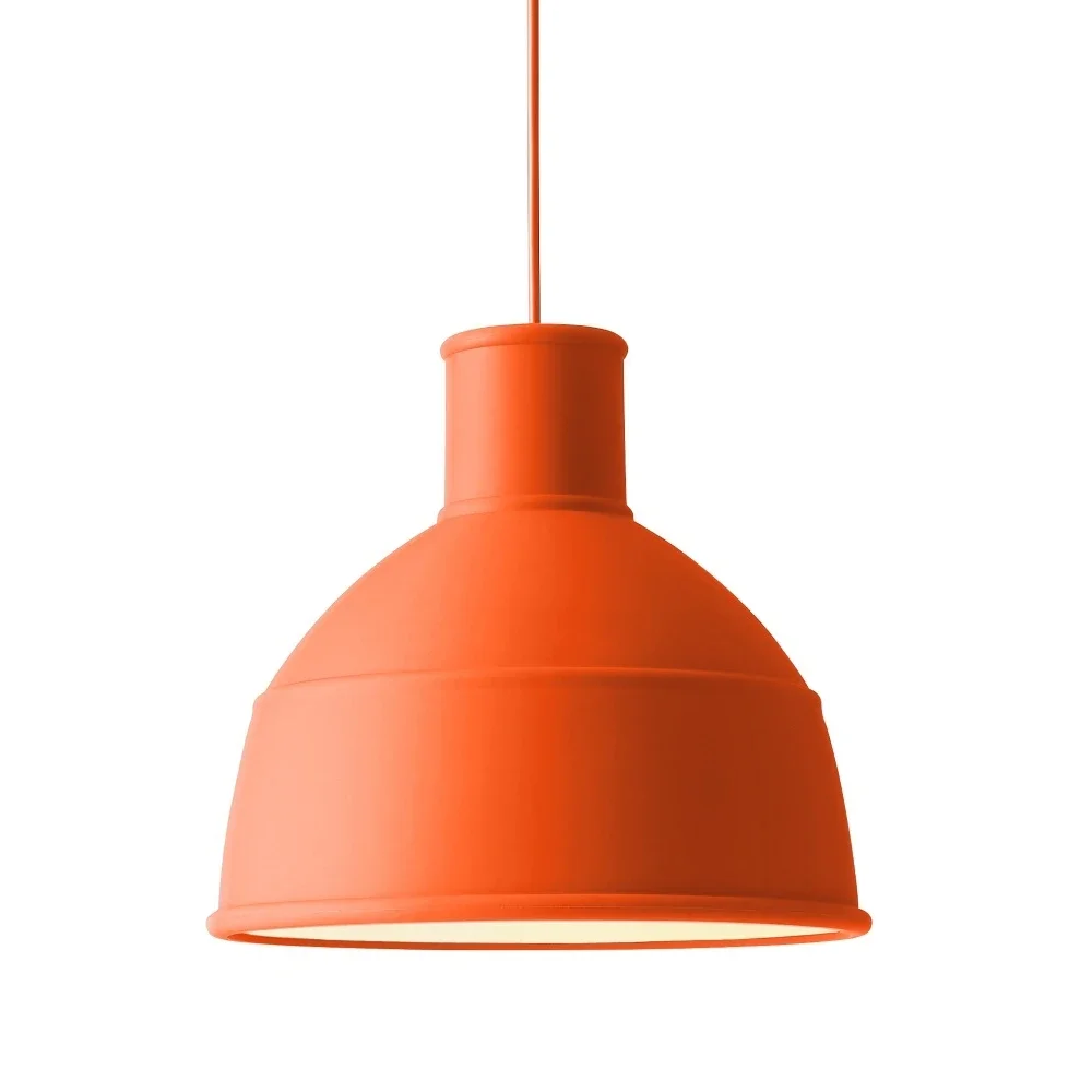 Form Us With Love for Muuto. Tre pendler model 'Unfold', orange. (3) — Lamps and lighting/Pendant lights — Lauritz