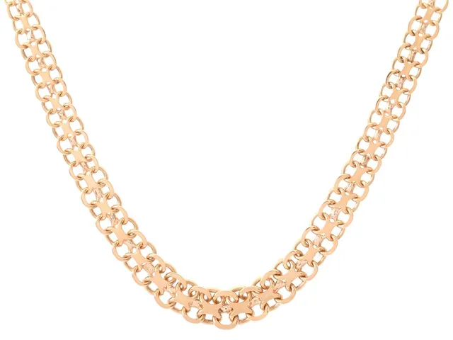COLLIER, 18K guld, doserad X-länk, 5-8 mm, längd 42 cm, vikt 16,7 g.