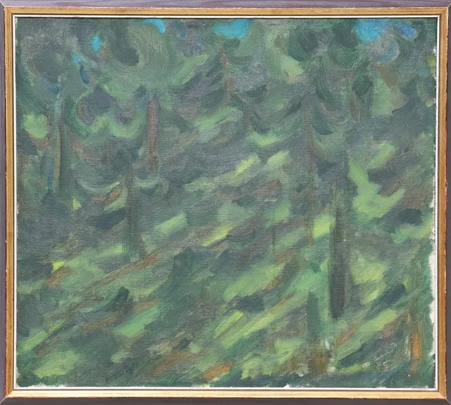 FRED ANDERSSON. Skog, olja på duk, signerad samt daterad -58.
