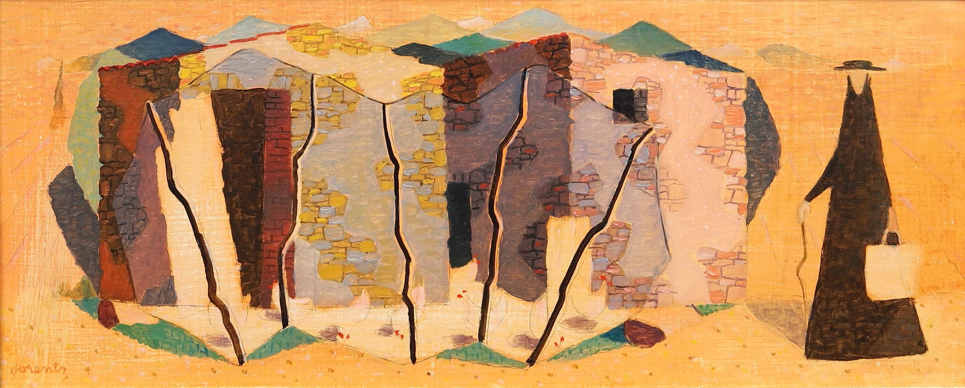 WALDEMAR LORENTZON. "Hönsgumman, Grimaud", olja på pannå, signerad Lorentzon. — Paintings — Garpenhus Auktioner