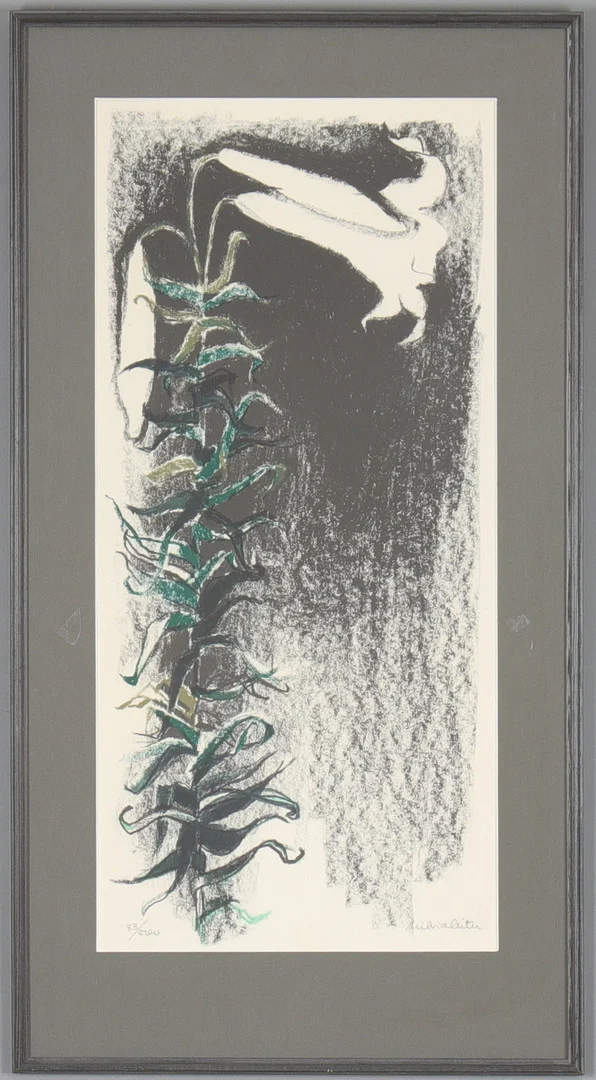 SILVIA LEITU. Lilja, litografi, signerad och numrerad 83/500. — Engravings & Prints — Stadsauktion Sundsvall