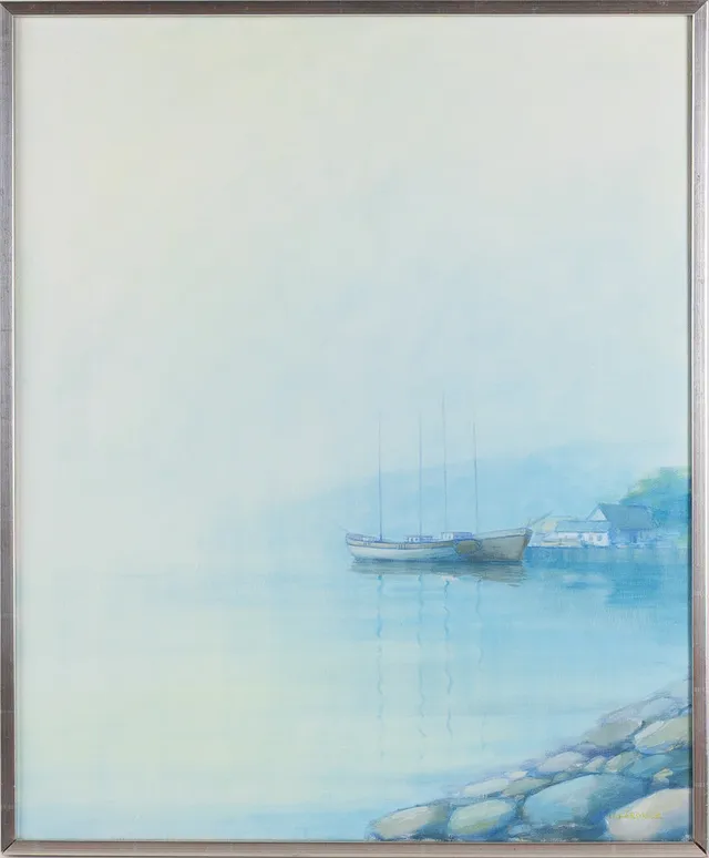 ULF HÅRDNER (FÖDD 1942). Kustmotiv med segelskuta, olja på duk.